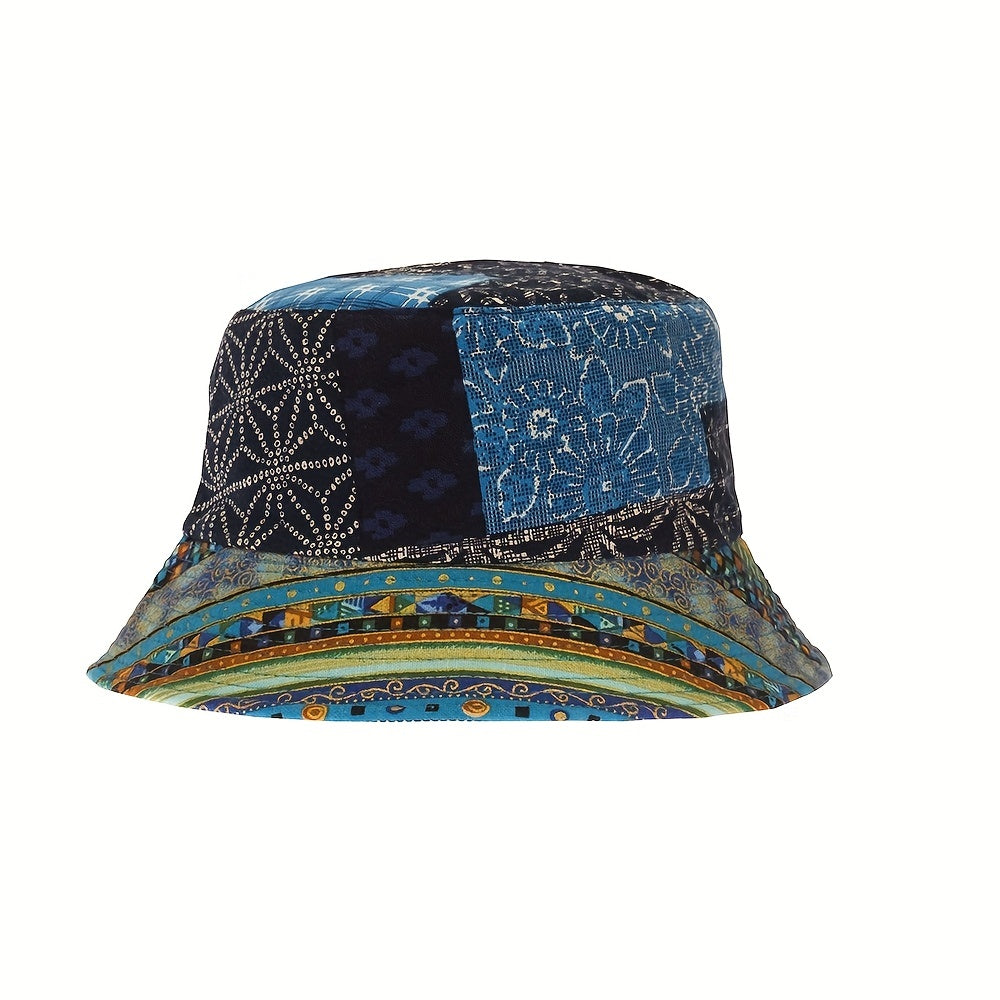 Boho Paisley Print Bucket Hat Lightweight Sunscreen Beach Hat