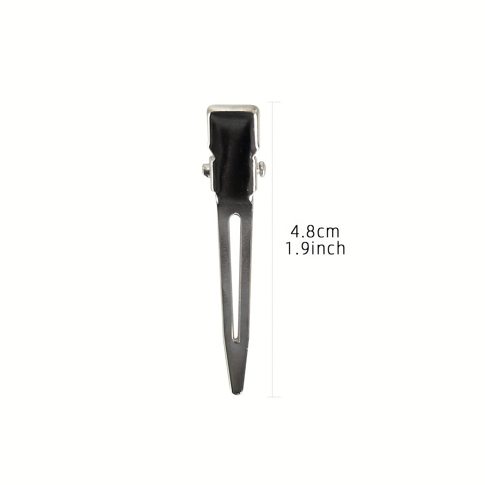 1pc Duck Billed Clip Silvery Hair Clip - Salon Accessories