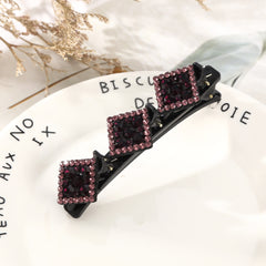 Crystal Stone Braided Hair Clips Rhinestone Barrettes Non slip Keeps Styling