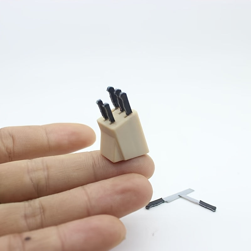 7pcs Dollhouse Accessories Model with Holder and Cutting Board