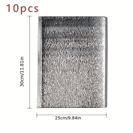 10 Pcs Aluminum Foil Insulated Food Storage Ice Bag Picnic Bags