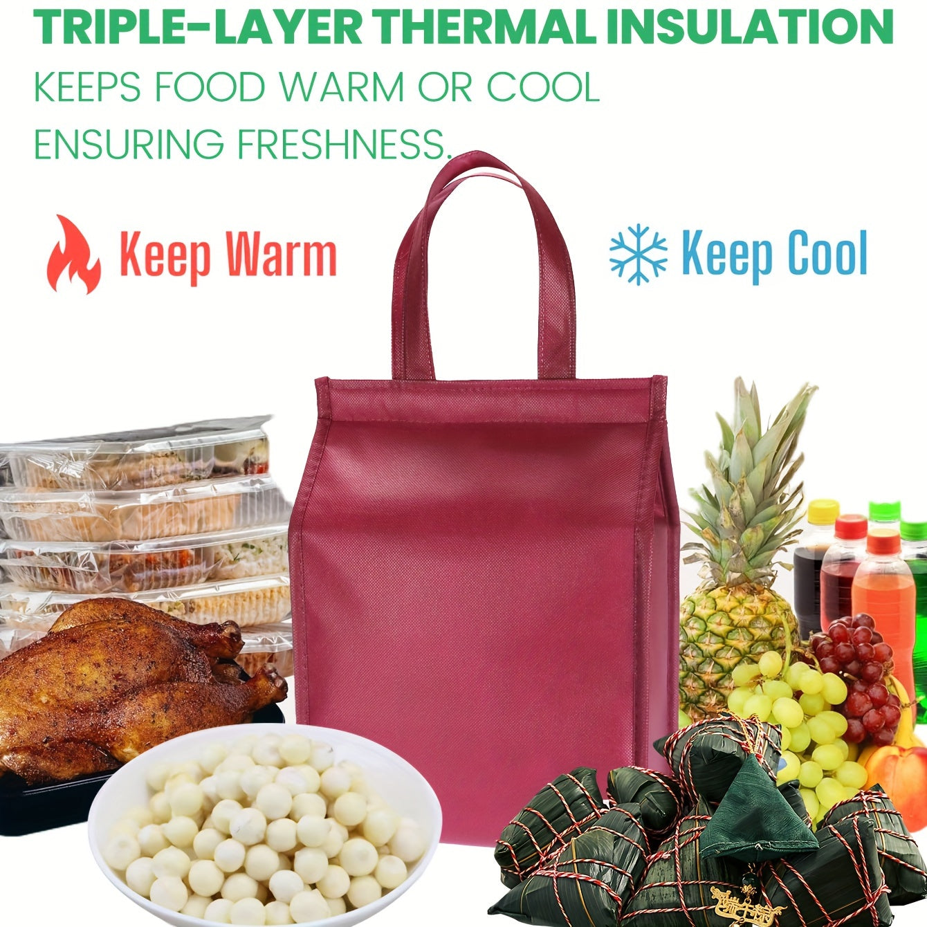 Thanksgiving Insulated Cooler Bags Leak Proof Grocery Tote