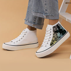 Girl's High Top Easter Egg Pattern Skate Shoes
