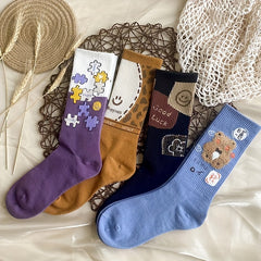 8 Pairs Cartoon Socks Women's Stockings