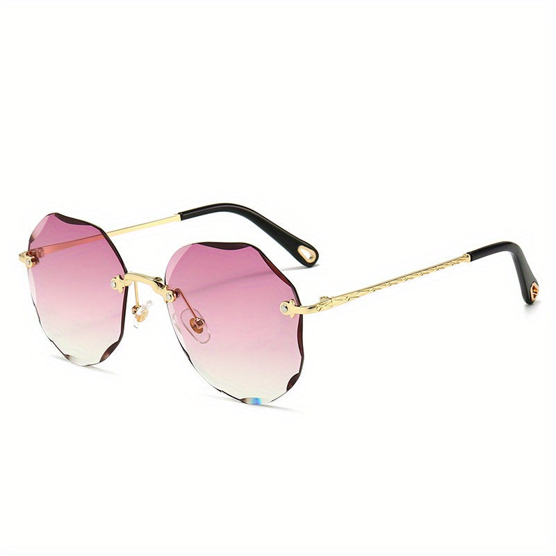 Gradient Polarized Sunglasses UV400 Rimless Beach Party Glasses
