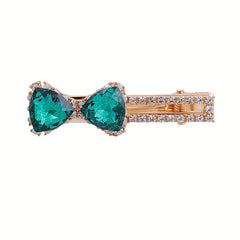 Bowknot Crystal Hair Clip Non slip Duck Billed Clip Female Side Clip
