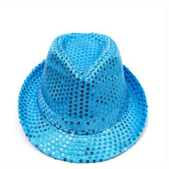 Mens Wide Brim Fedora Hat Sequins