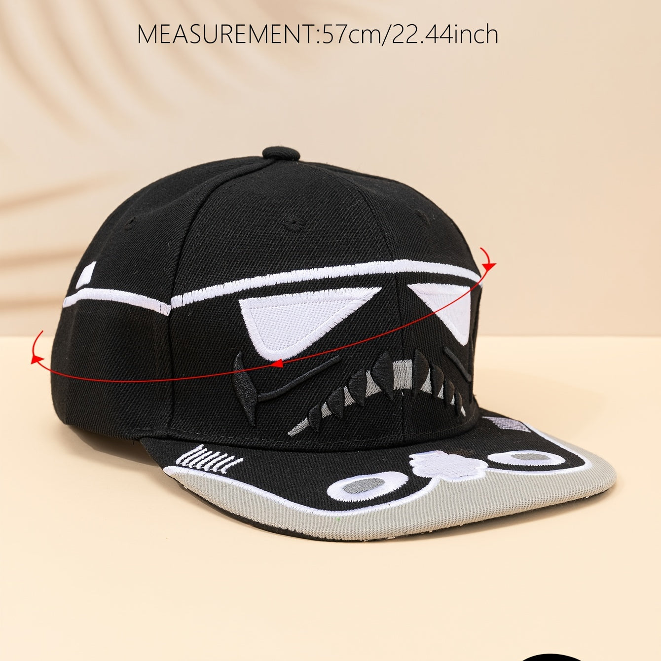 3D Cartoon Face Hip Hop Snap Back Hat Embroidery Baseball Cap
