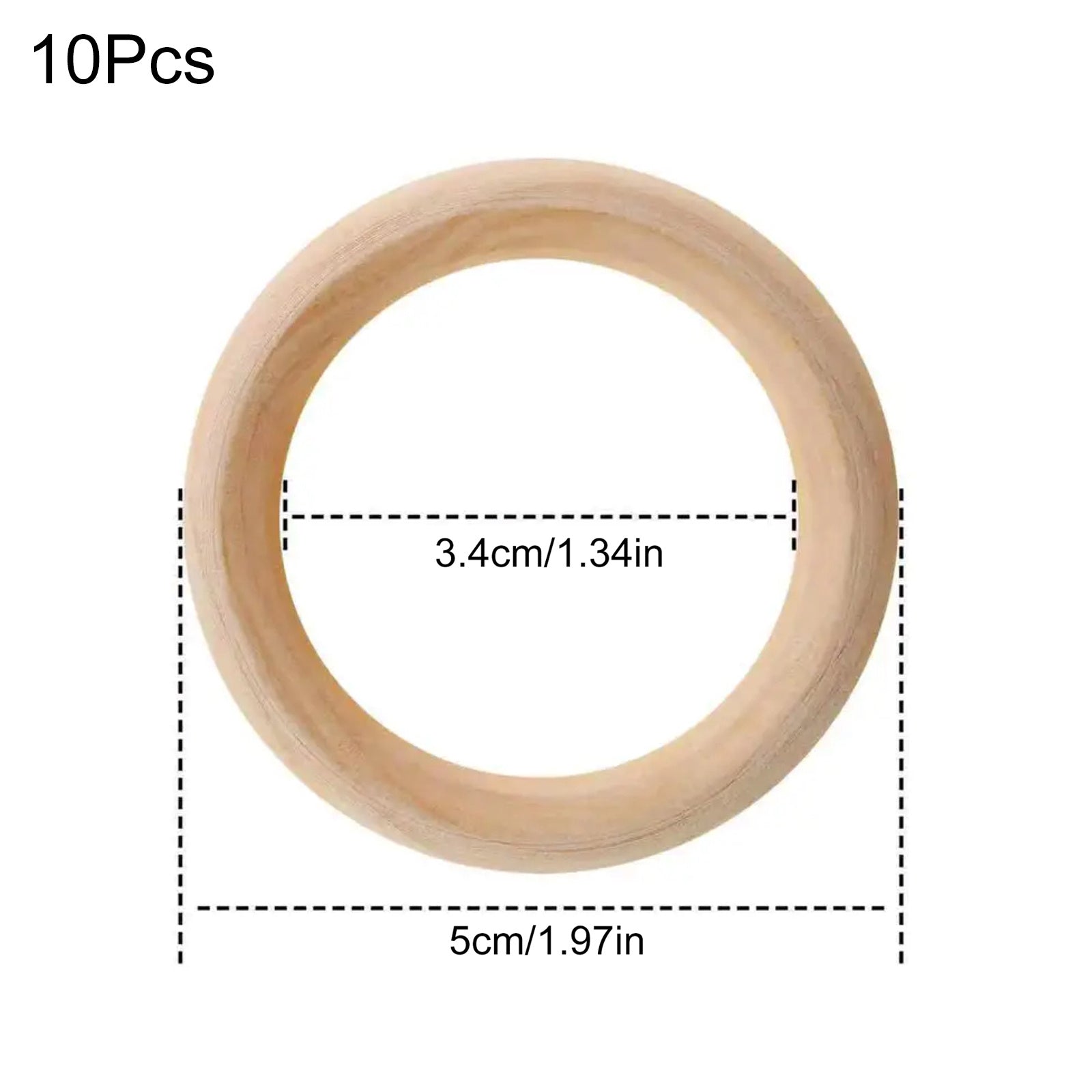 10Pcs Natural Wooden Rings for Jewelry Making DIY Accessory