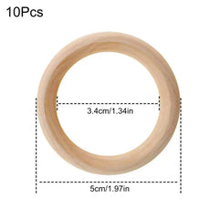 10Pcs Natural Wooden Rings for Jewelry Making DIY Accessory