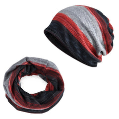 Winter Slouchy Knit Hat Scarf Combo Man Woman Unisex