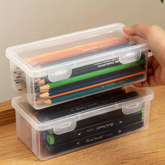 Large Capacity Transparent Plastic Storage Box for Art Supplies