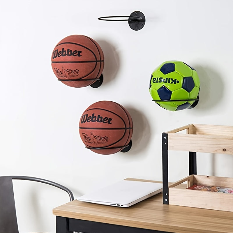 Wall Mounted Basketball Storage Rack Iron Ball Holder