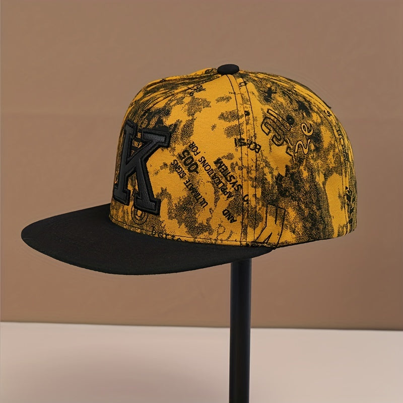Classic Punk Hip Hop Baseball Cap Vintage Graffiti Print Adjustable Snapback