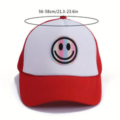 Men's Laser Happy Face Labeling Sponge Adjustable Baseball Cap