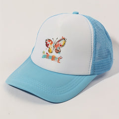 Butterfly Print Trucker Hat & Block Baseball Cap Adjustable Mesh Dad Hats