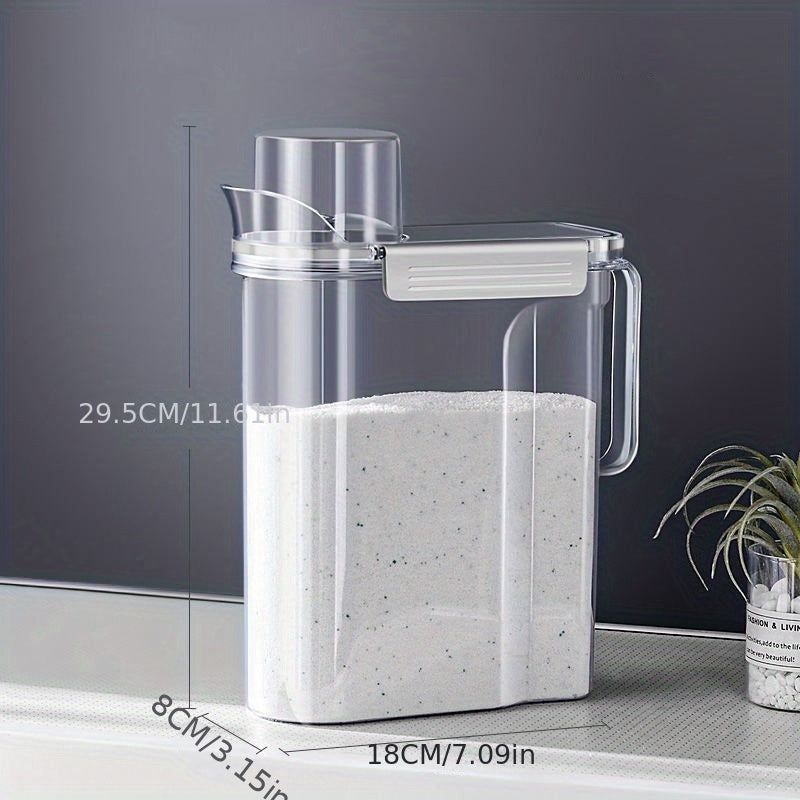 Laundry Detergent Storage Box with Measuring Cup & Handle