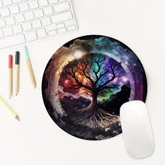 Life Tree Round Mouse Mat Mouse Pad With Non Slip Rubber Base