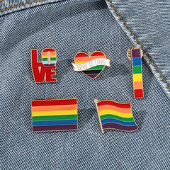 Colorful Rainbow Enamel Pin for Men Love Flag Brooch Holiday Gift