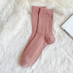 5 Pairs Twist Textured Socks for Women