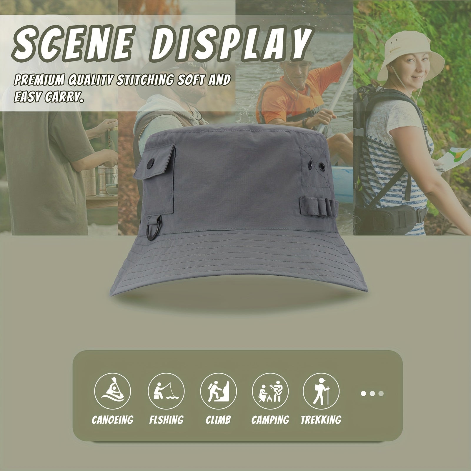 Breathable Summer Bucket Hat Lightweight Quick Dry Sun Hats Waterproof Boonie