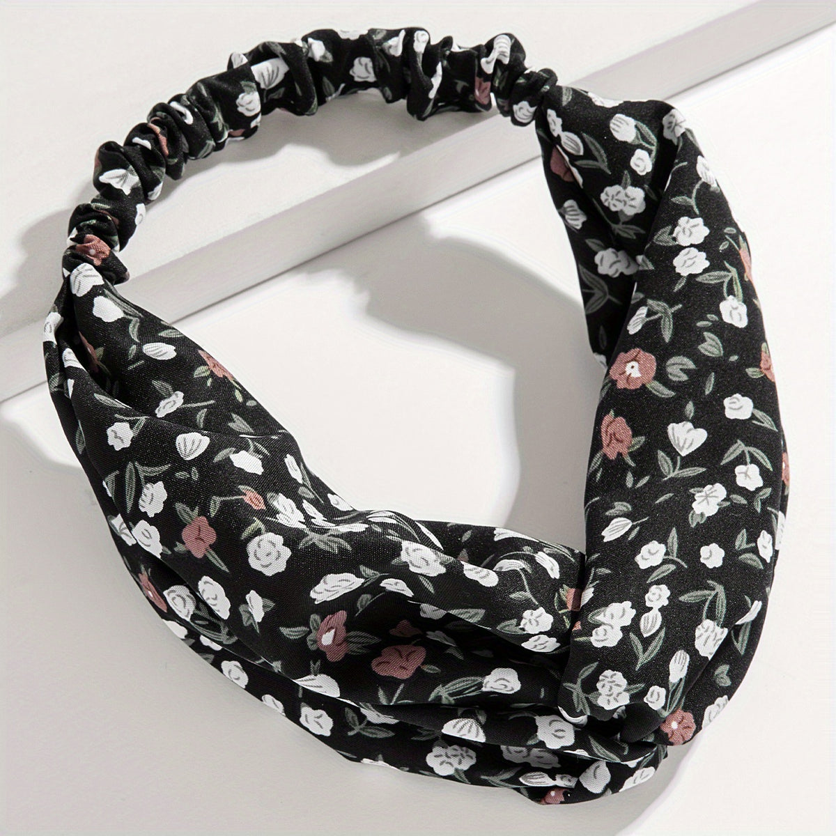 Criss Cross Headband Stretchy Hair Band Floral Printed Hair Band Style Headdress
