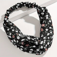 Criss Cross Headband Stretchy Hair Band Floral Printed Hair Band Style Headdress