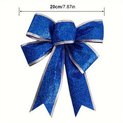 6pcs 7.87IN Christmas Golden Bow Knot Set for Gift Boxes & Tree Wreaths