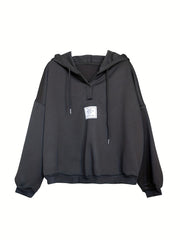 Solid Active Hooded Sweatshirts Fleece Lined Hoodie Women's Clothing