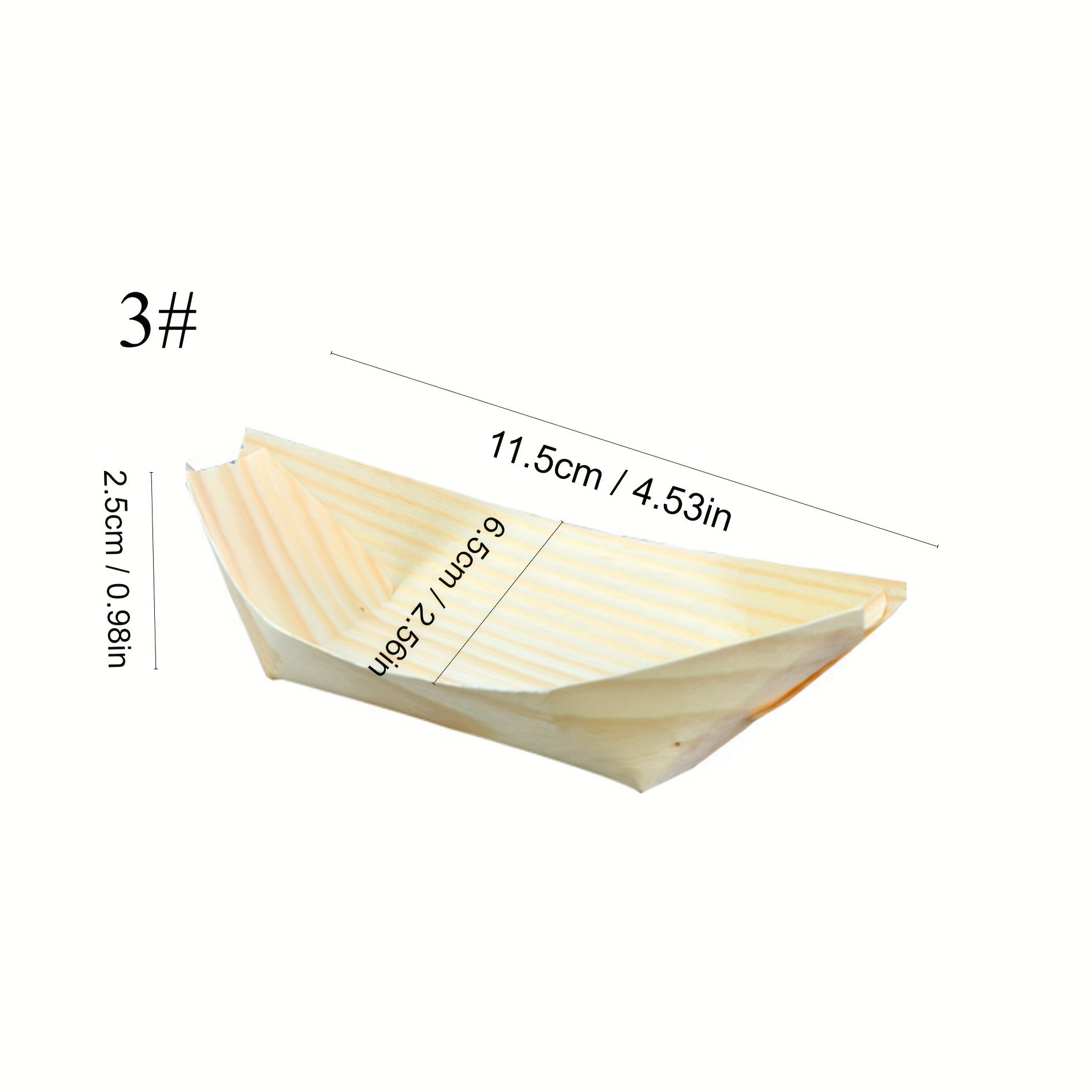 50pcs Compostable Biodegradable Wood Boat Plates for Parties