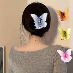 Butterfly Decor Hair Claw Gradient Banana Clip Hairgrip Hair Accessory