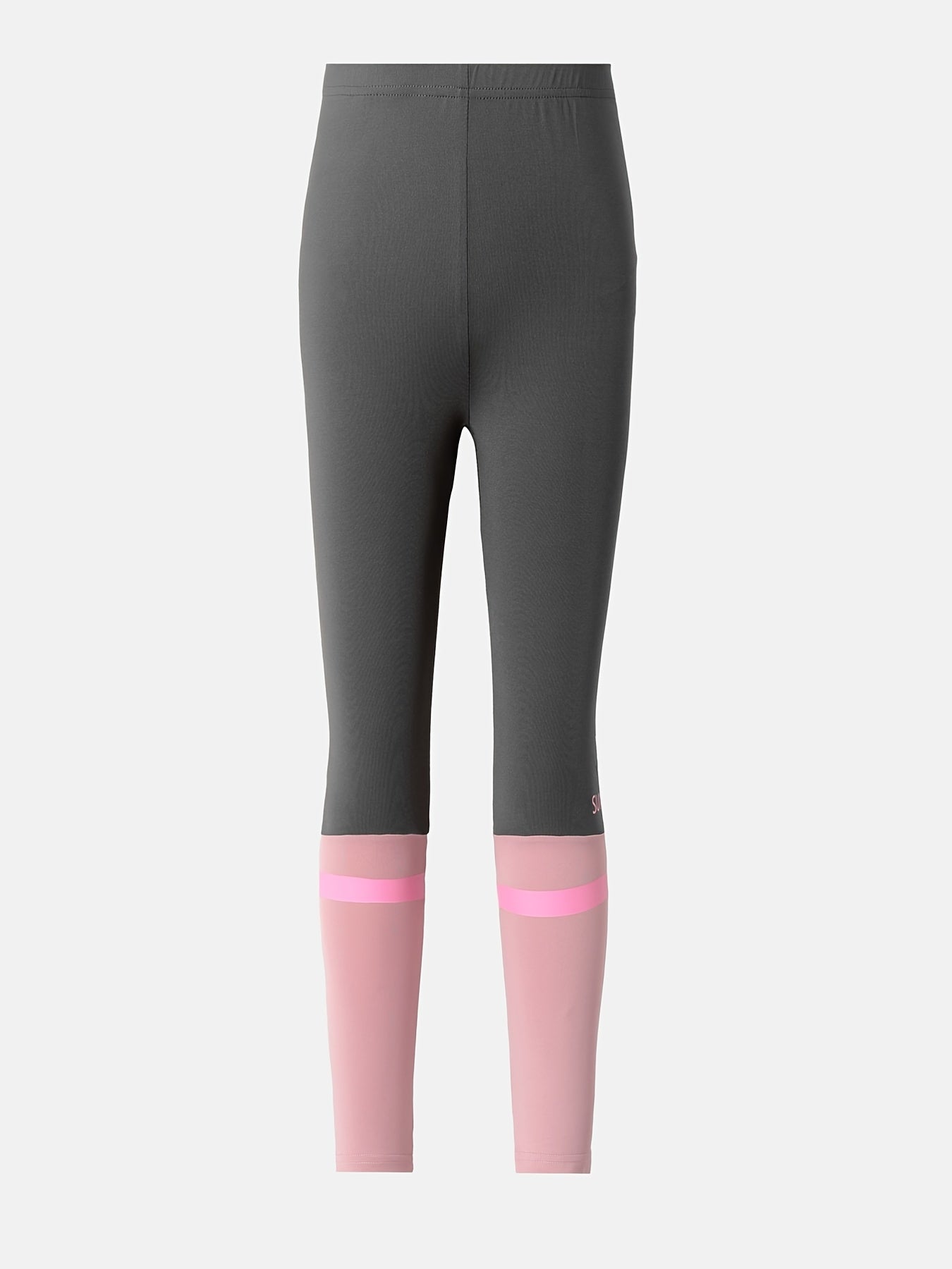 Girls Colorblock Stretch Sports Legging Pants Skinny Fit Yoga Pants