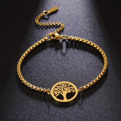 Stainless Steel Tree Of Life Bracelet Link Bracelet Gift