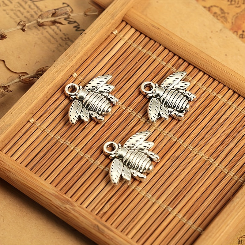 3Pcs Silver Plated Bee Charm Pendant DIY Craft