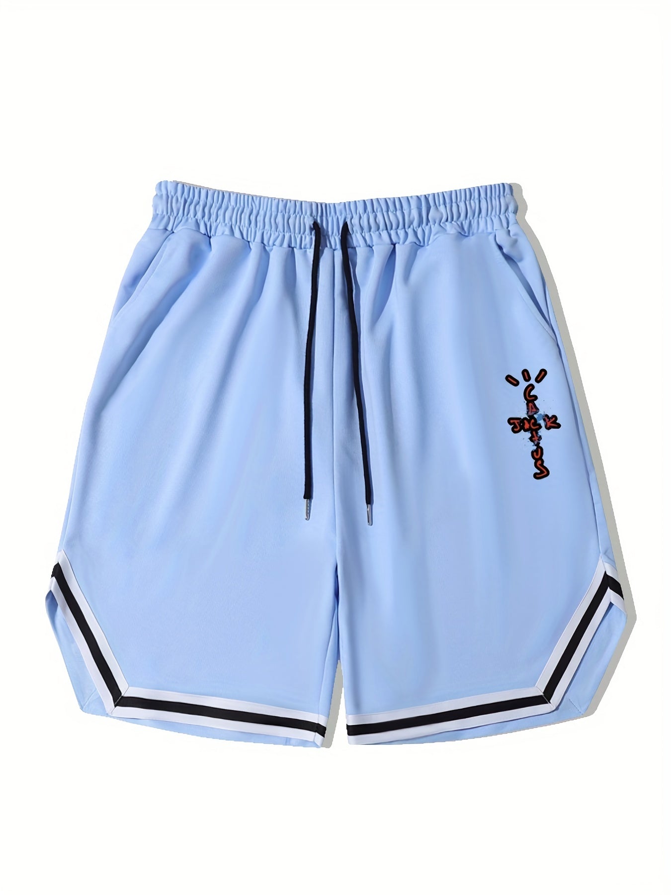 Men's Streetwear Letter Drawstring Shorts for Workout Fitness Summer