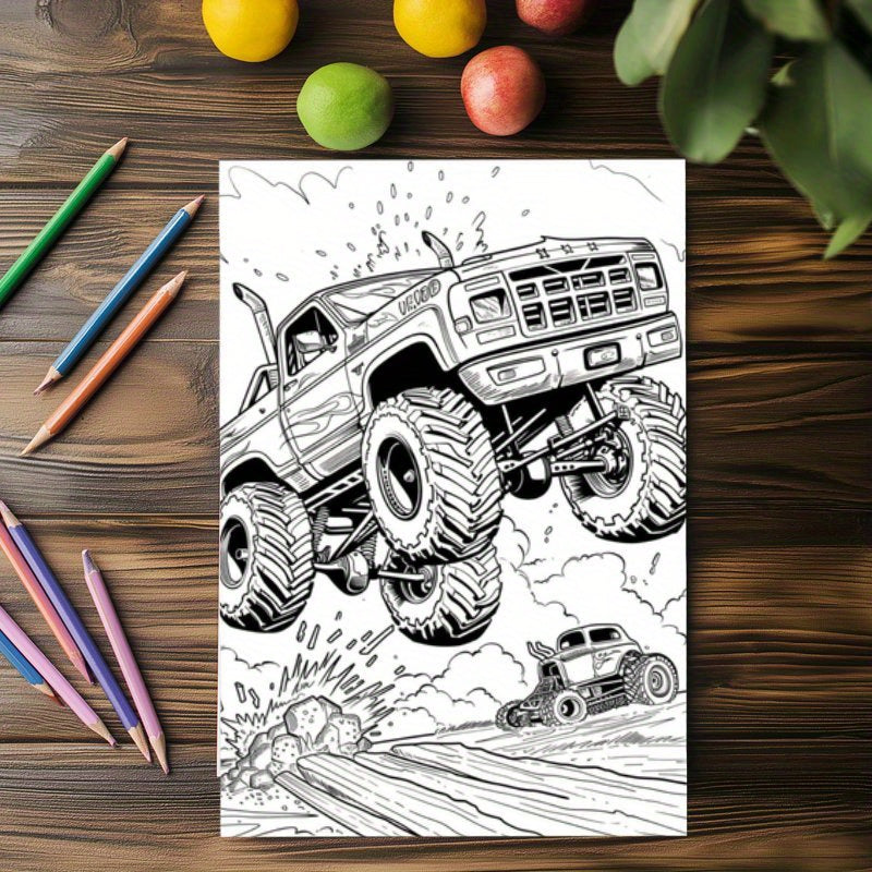 Fun Truck Coloring Book - Birthday, Christmas, Halloween Gift