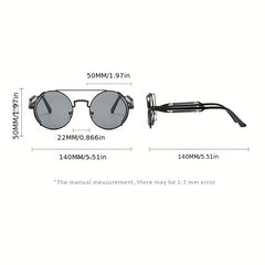 Y2K Steampunk Sunglasses Retro Spring Temple Gothic Metal UV400
