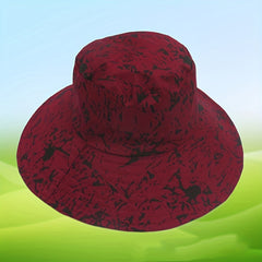 Tie Dye Print Sun Hat Solid Cotton Bucket Hat Casual Outdoor UV Protection Booni