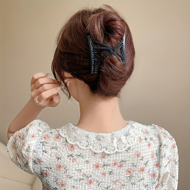 Elastic Double Side Hair Comb Hairdressing Ladies Hair Side Comb Beaded