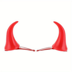 4pcs Red Devil Horn Hair Clips Halloween Demon Horn Clips