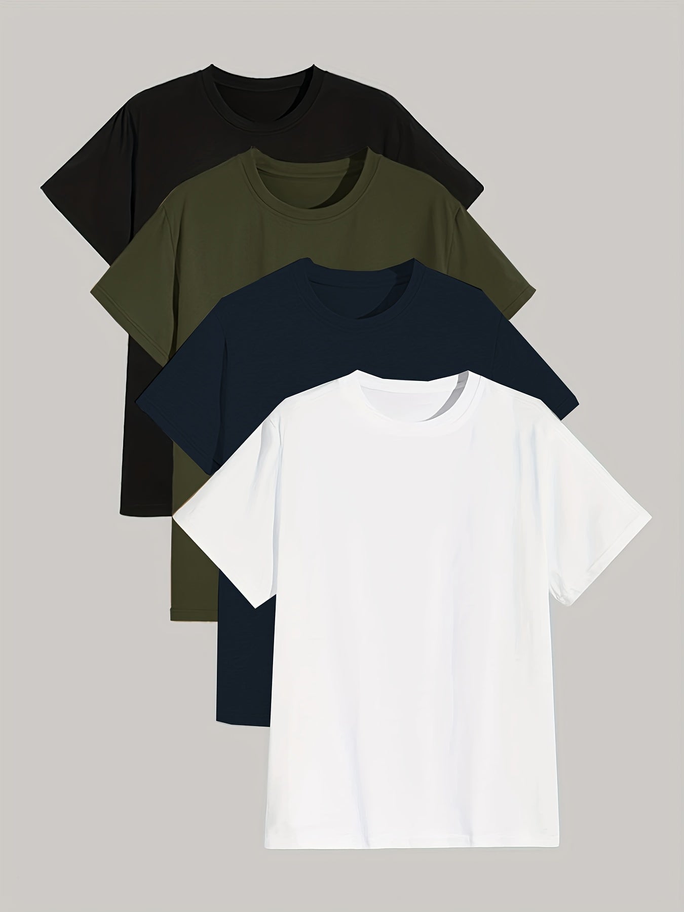 4 Pcs Men's Short Sleeve T-Shirt Set for Summer
