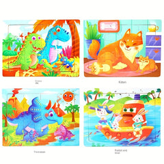 Wooden Jigsaw Puzzle Cartoon Animal Parent Child Theme Educational Toys