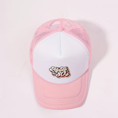 Pink Print Trucker Hat Adjustable Breathable Dad Hats For Women