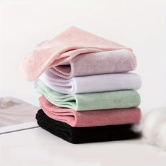 6 Pairs Solid Mid Tube Socks Women's Stockings