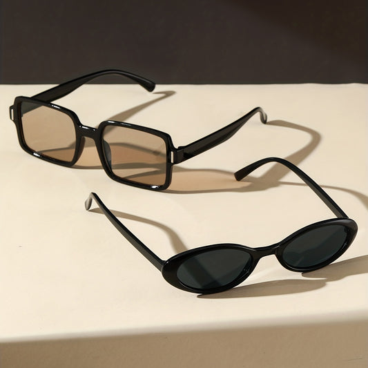 Square Oval Sunglasses Retro Punk UV400 Sun Shades For Party Beach