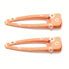 10pcs Floral Print Hair Clip Minimalist Duckbill Hair Pin Headwear