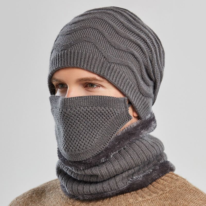 Men's Winter Wool Hat Windproof Knit for Cycling