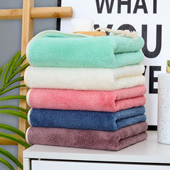 Soft Coral Velvet Hand Towel for Adults, Absorbent Face Wash Cloth, 71x12x35cm