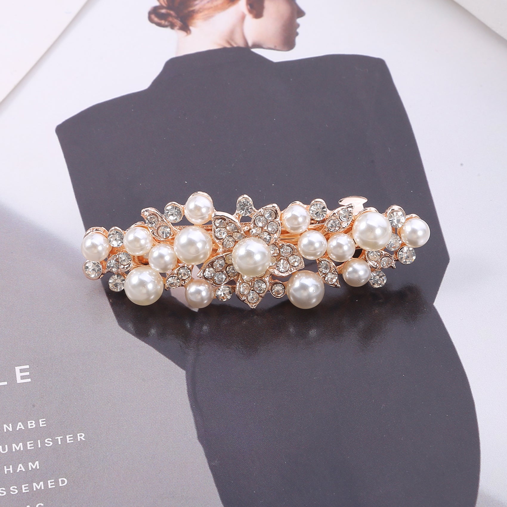 Rhinestone Hair Barrettes Pearl Hair Clips Styling Accessories for Women