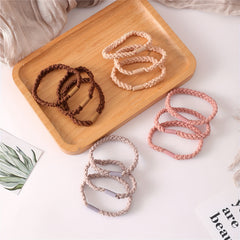4pcs Braided Hair Tie Seamless Solid Hair Rope Elastic Ponytail Holder